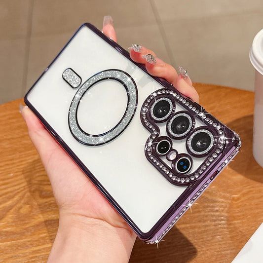 Plating diamonds magnetic transparent shockproof case samsung - product image