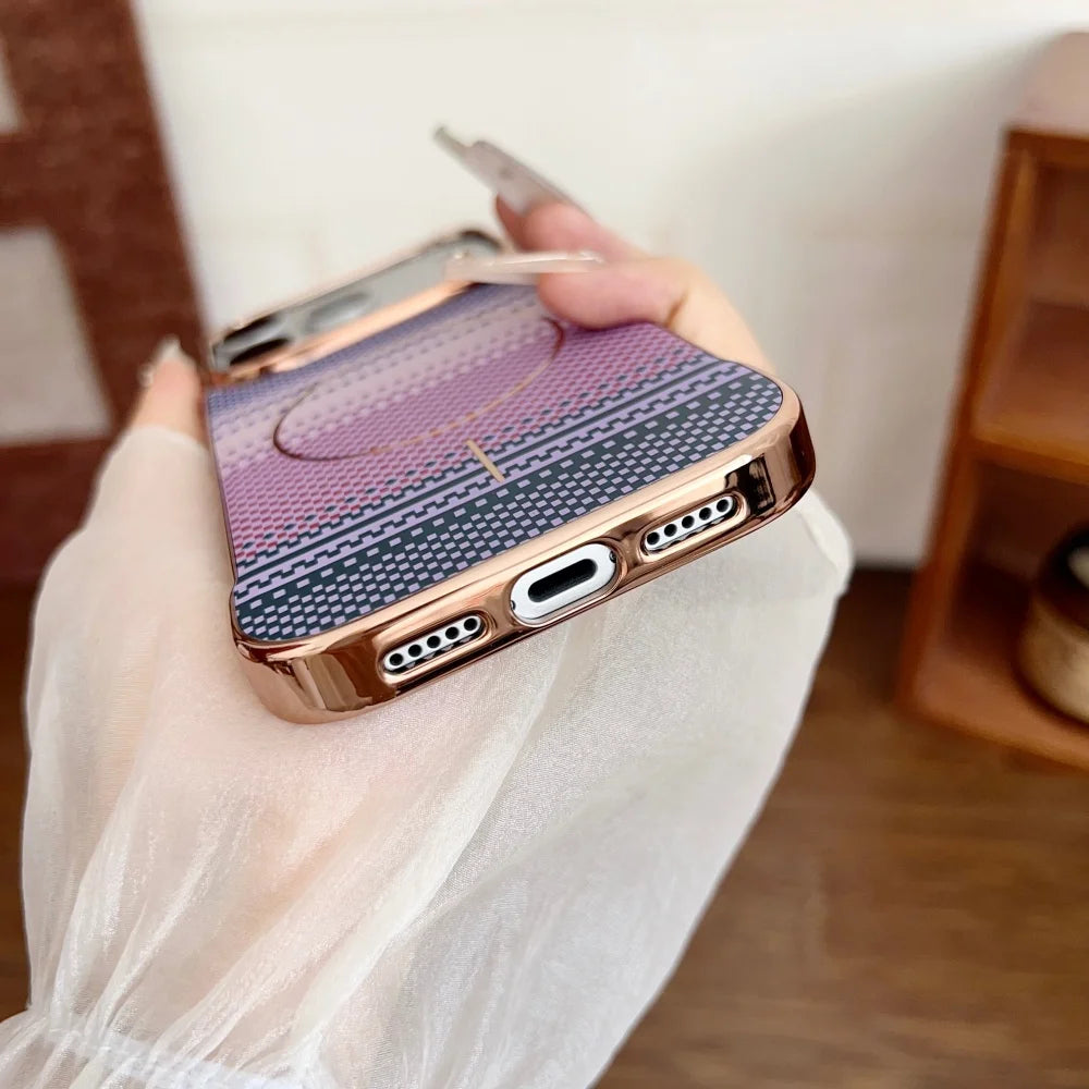 Plating frameless magnetic wireless charging shockproof case - product image