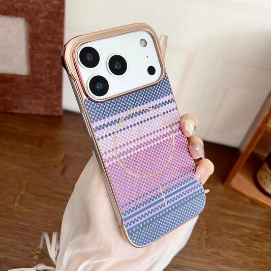 Plating frameless magnetic wireless charging shockproof case - product image