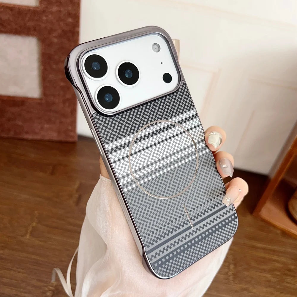 Plating frameless magnetic wireless charging shockproof case - product image