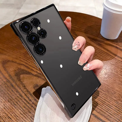 Plating frameless transparent camera lens protection case samsung - product image