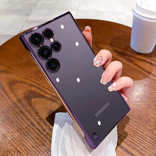 Plating frameless transparent camera lens protection case samsung - product image