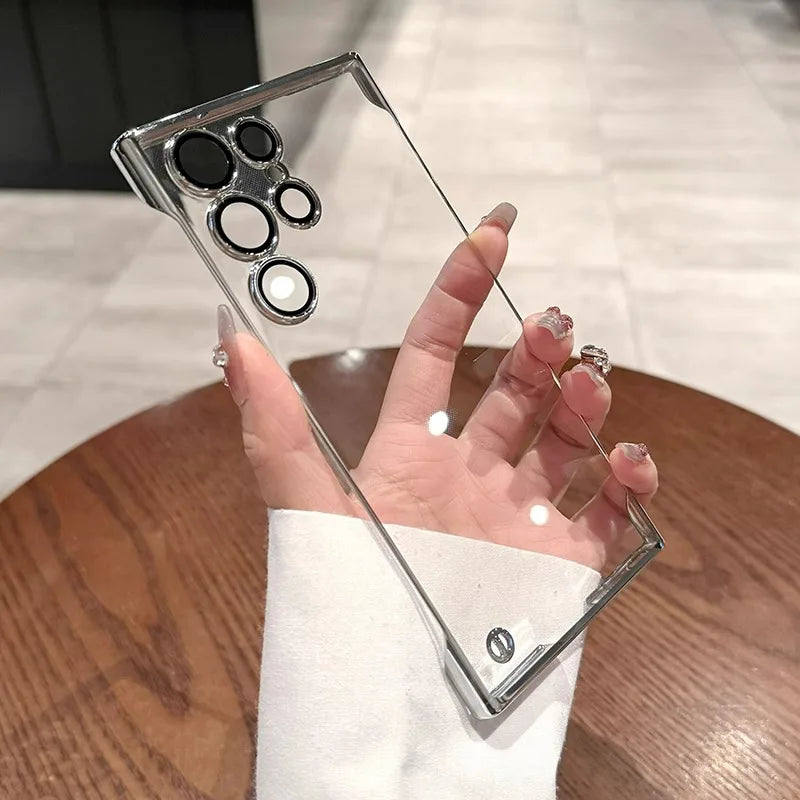 Plating frameless transparent camera lens protection case samsung - product image