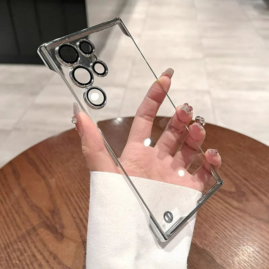 Plating frameless transparent camera lens protection case samsung - product image