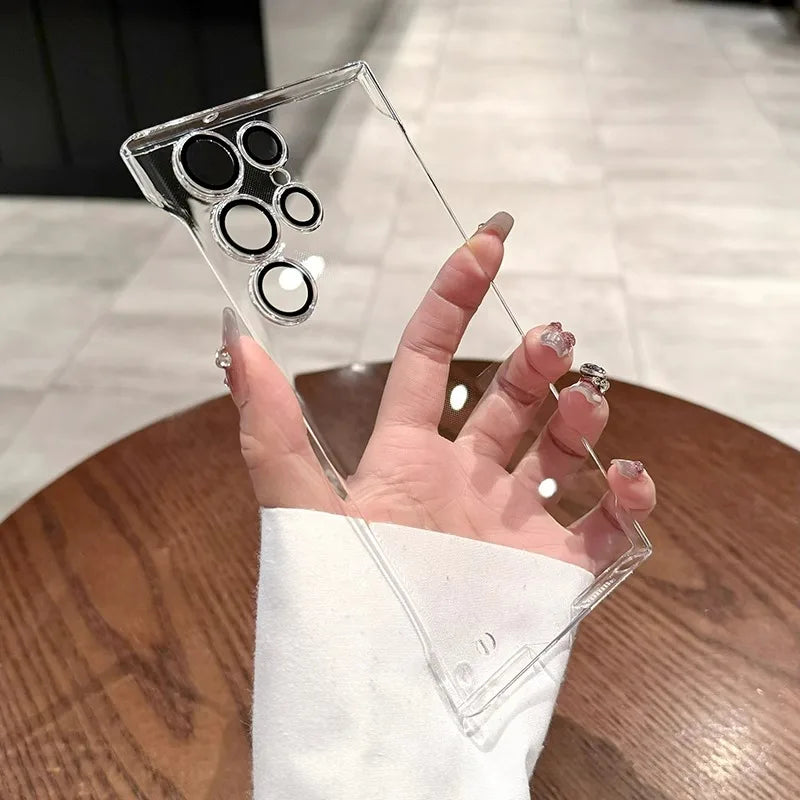 Plating frameless transparent camera lens protection case samsung - product image