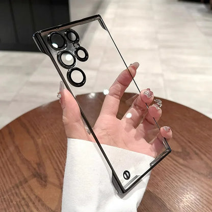 Plating frameless transparent camera lens protection case samsung - product image
