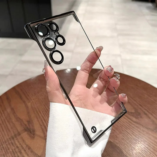 Plating frameless transparent camera lens protection case samsung - product image