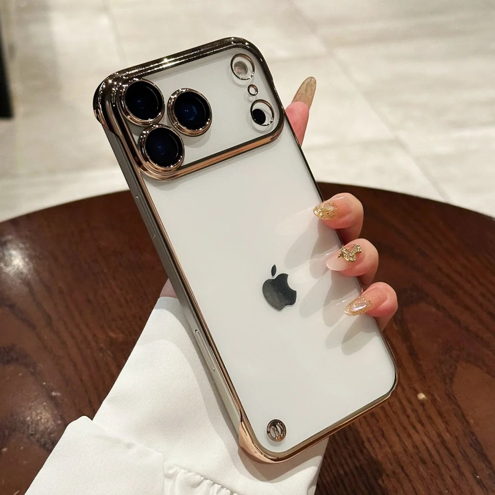 Plating frameless transparent soft tpu shockproof case - product image