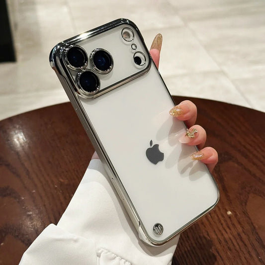 Plating frameless transparent soft tpu shockproof case - product image