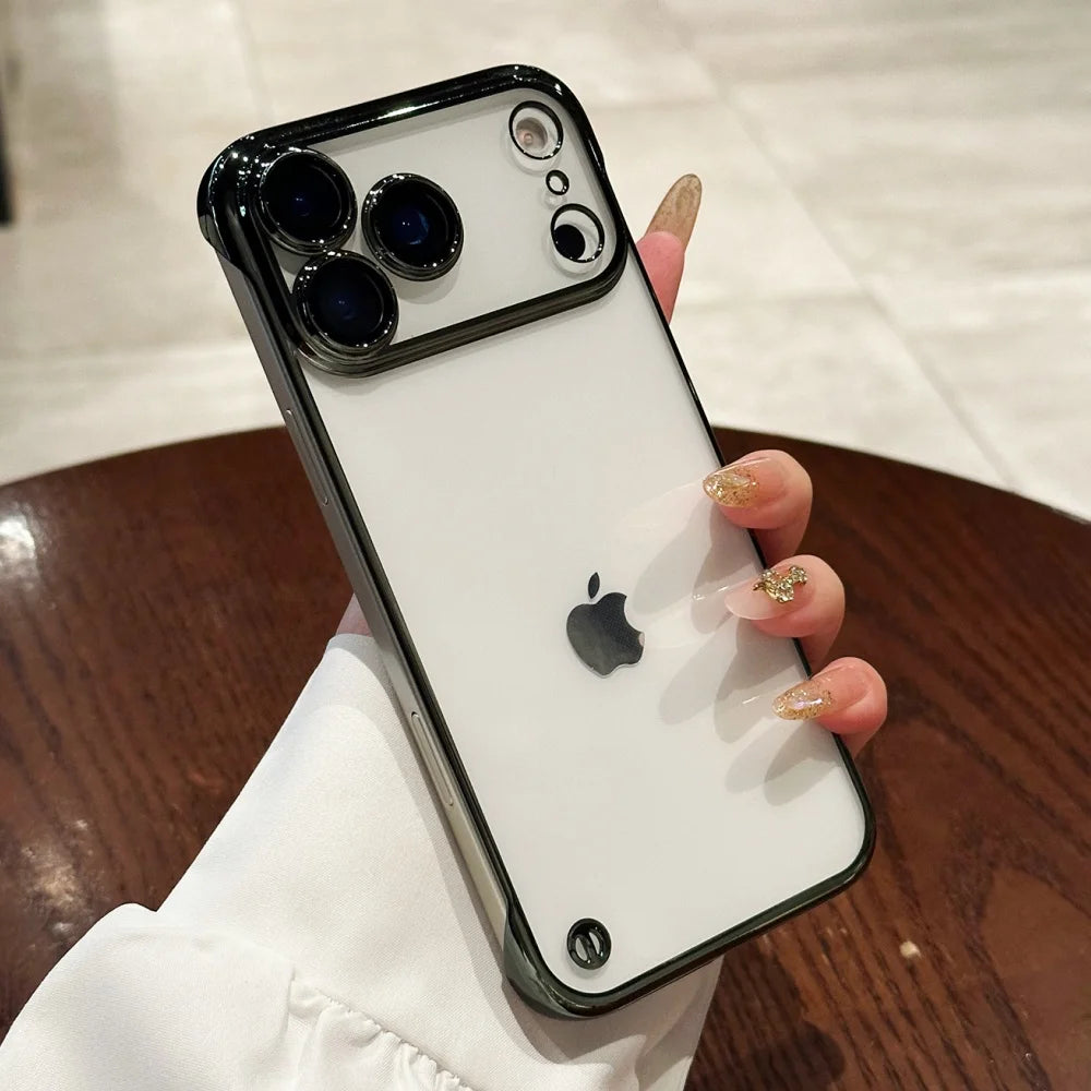 Plating frameless transparent soft tpu shockproof case - product image