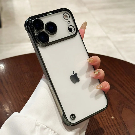 Plating frameless transparent soft tpu shockproof case - product image