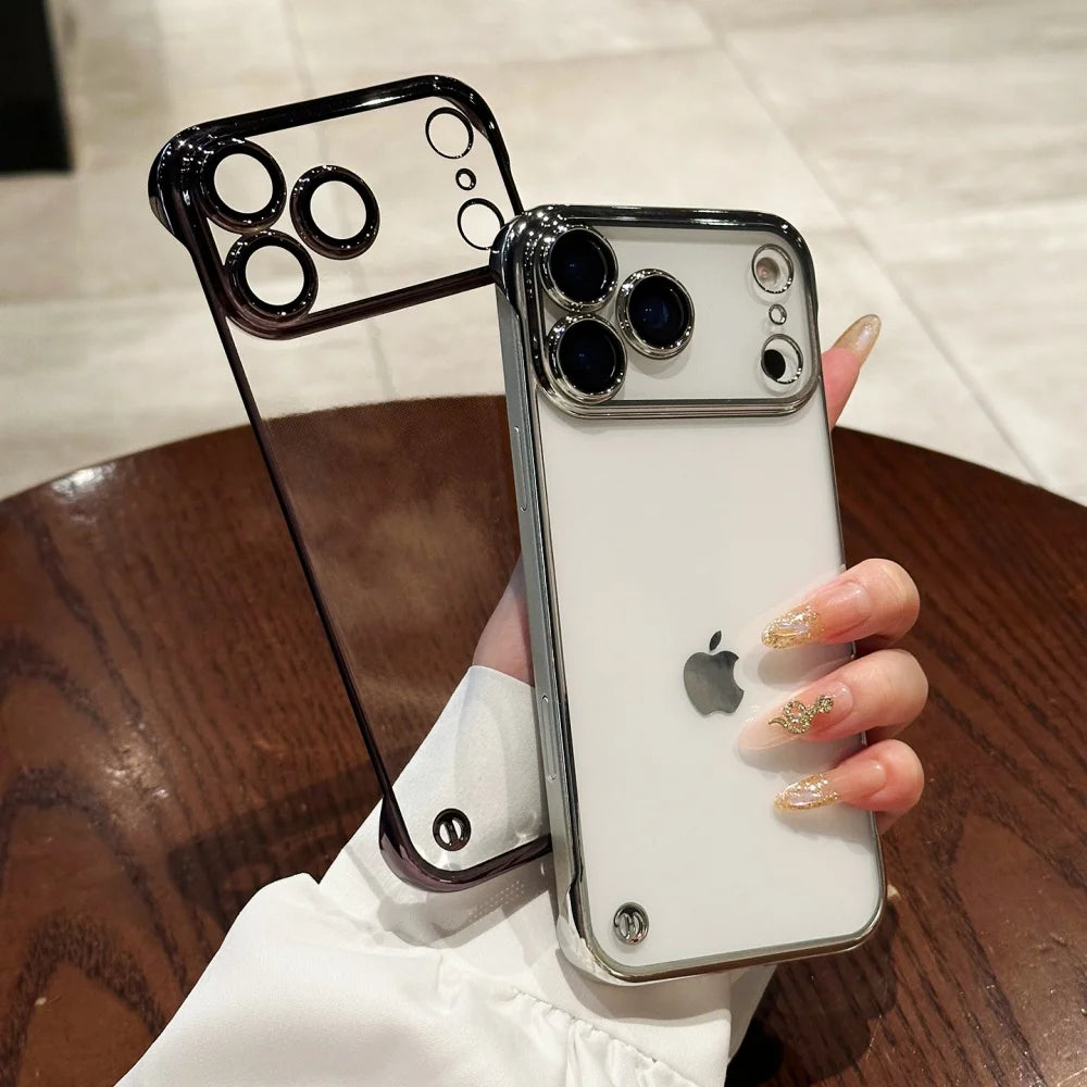 Plating frameless transparent soft tpu shockproof case - product image