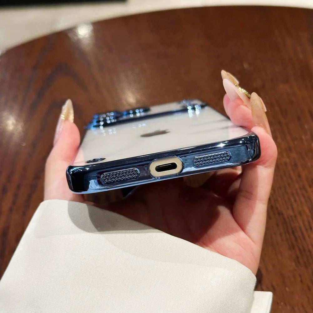 Plating frameless transparent soft tpu shockproof case - product image