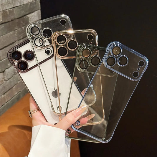 Plating frameless transparent soft tpu shockproof case - product image