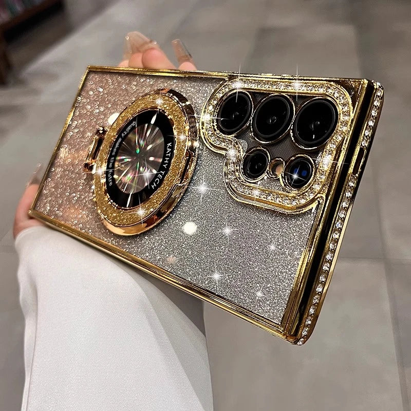 Plating glitter diamond magnetic bracket soft case samsung - product image