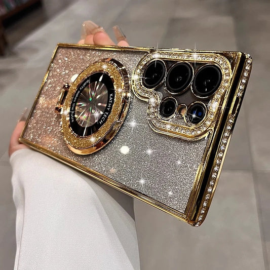 Plating glitter diamond magnetic bracket soft case samsung - product image