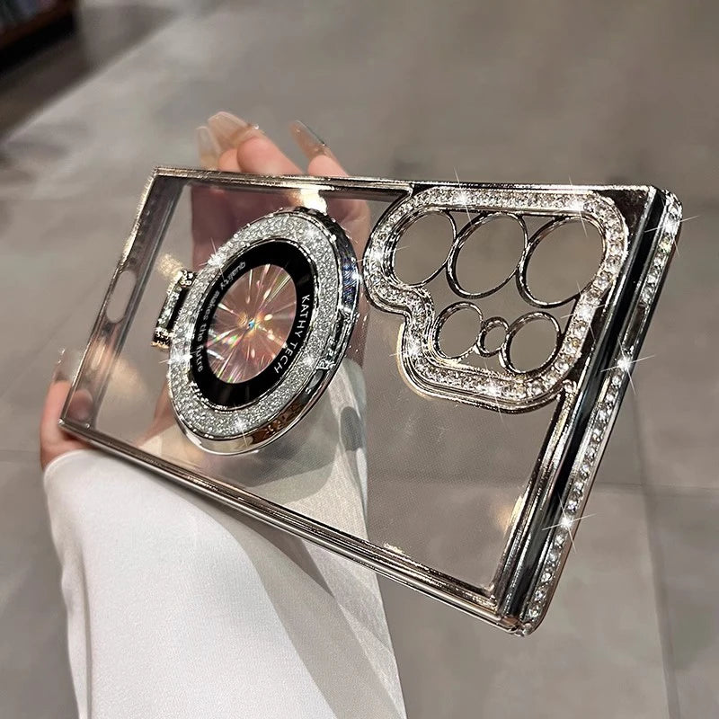 Plating glitter diamond magnetic bracket soft case samsung - product image