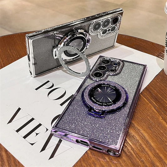 Plating glitter diamond magnetic bracket soft case samsung - product image