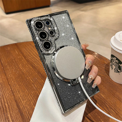 Plating glitter diamond magnetic bracket soft case samsung - product image