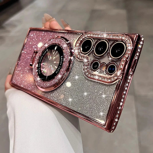 Plating glitter diamond magnetic bracket soft case samsung - product image