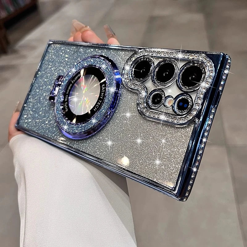 Plating glitter diamond magnetic bracket soft case samsung - product image