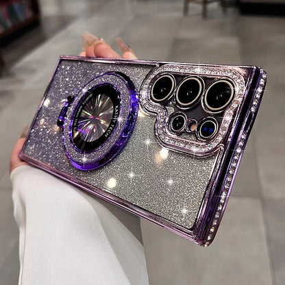 Plating glitter diamond magnetic bracket soft case samsung - product image