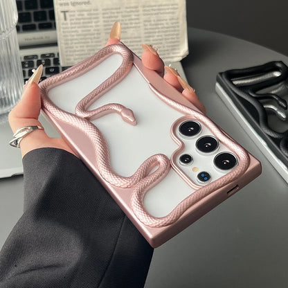 Plating hollow 3d snake pattern shockproof phone case samsung - product image