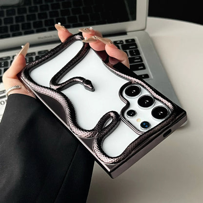 Plating hollow 3d snake pattern shockproof phone case samsung - product image