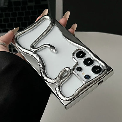 Plating hollow 3d snake pattern shockproof phone case samsung - product image