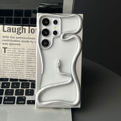 Plating hollow 3d snake pattern shockproof phone case samsung - product image