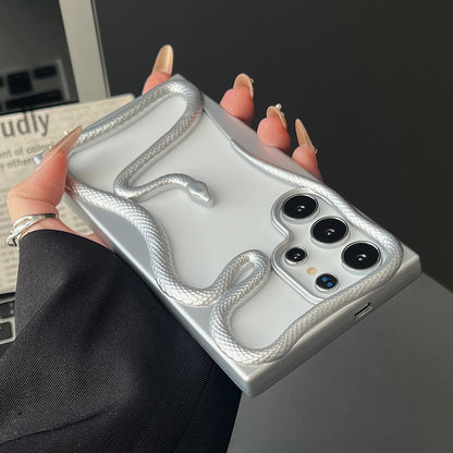 Plating hollow 3d snake pattern shockproof phone case samsung - product image