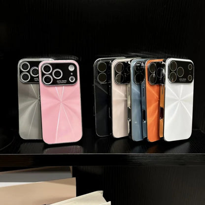 Plating laser cd texture aurora glass lens protection case - product image