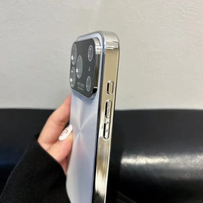 Plating laser cd texture aurora glass lens protection case - product image