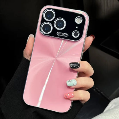 Plating laser cd texture aurora glass lens protection case - product image