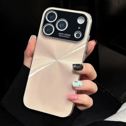 Plating laser cd texture aurora glass lens protection case - product image