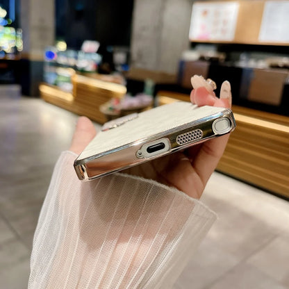 Plating leather wave texture shockproof camera protective case - product image