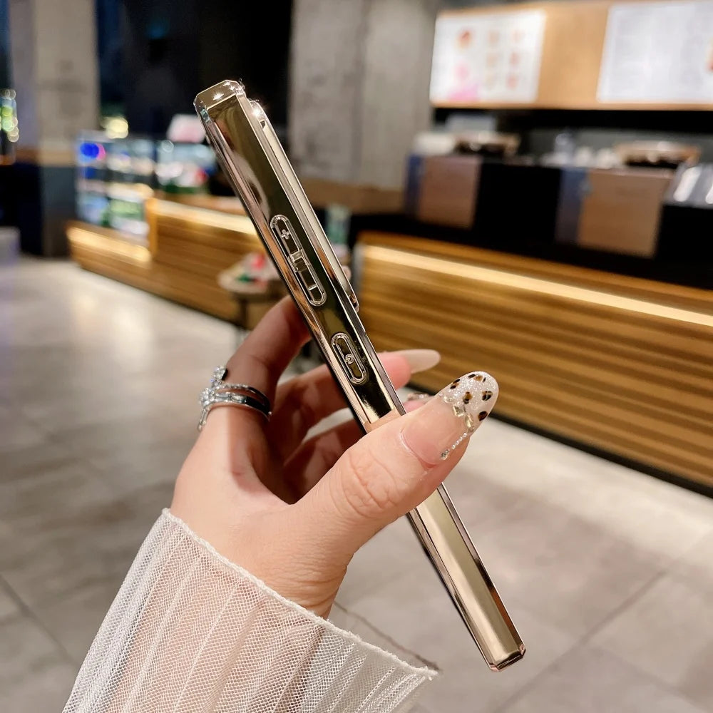 Plating leather wave texture shockproof camera protective case - product image