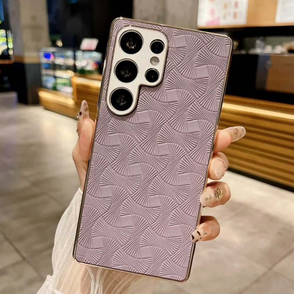 Plating leather wave texture shockproof camera protective case - product image