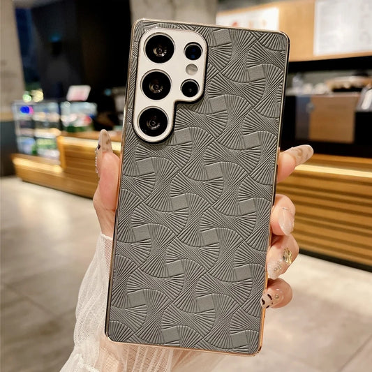 Plating leather wave texture shockproof camera protective case - product image