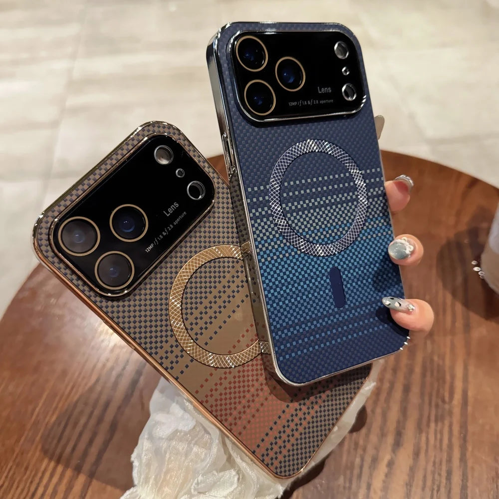 Plating magnetic carbon fiber shockproof camera case - product image