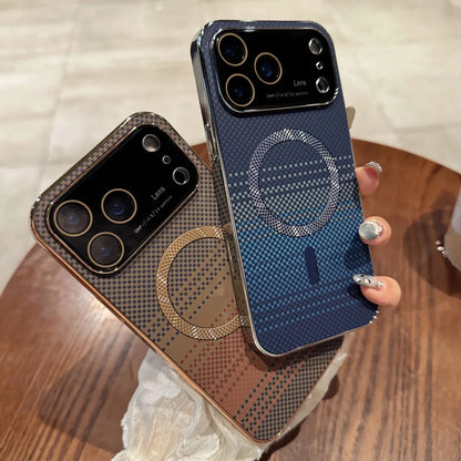 Plating magnetic carbon fiber shockproof camera case - product image