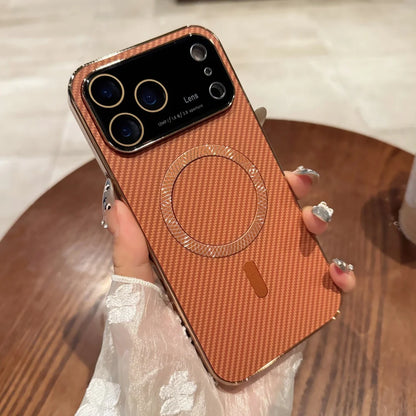 Plating magnetic carbon fiber shockproof camera case - product image