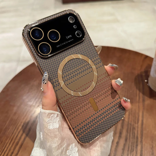 Plating magnetic carbon fiber shockproof camera case - product image