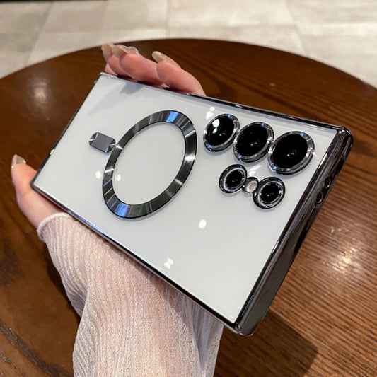 Plating magnetic clear wireless charging lens protection case - product image