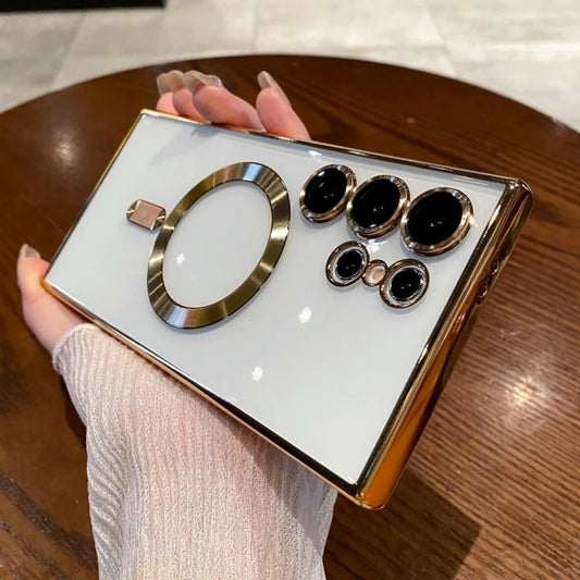 Plating magnetic clear wireless charging lens protection case - product image