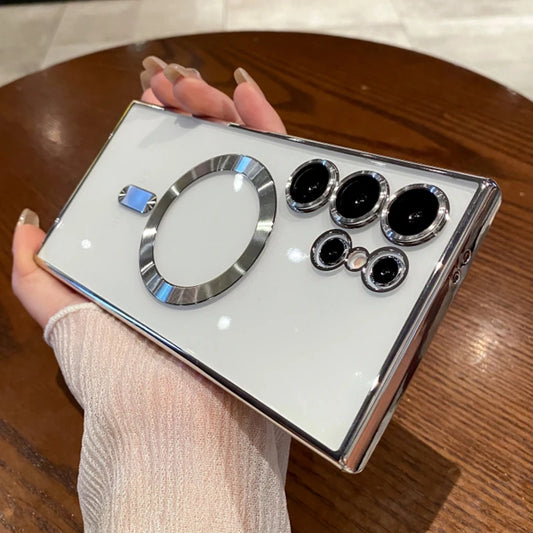 Plating magnetic clear wireless charging lens protection case - product image