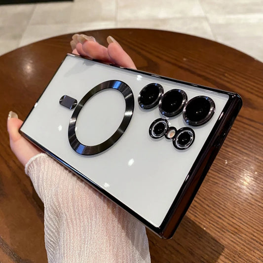 Plating magnetic clear wireless charging lens protection case - product image