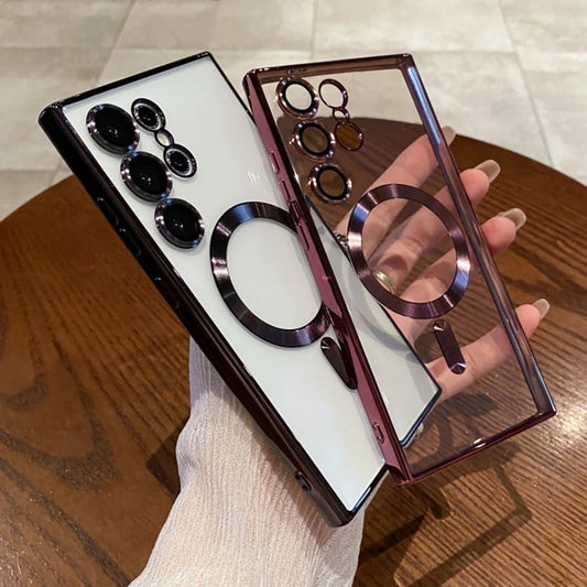 Plating magnetic clear wireless charging lens protection case - product image