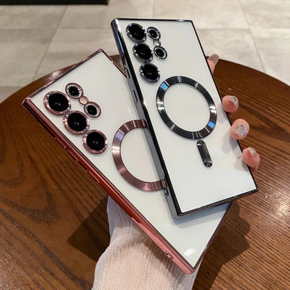 Plating magnetic clear wireless charging lens protection case - product image