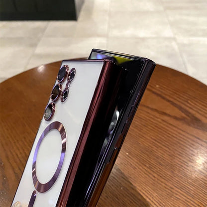 Plating magnetic clear wireless charging lens protection case - product image